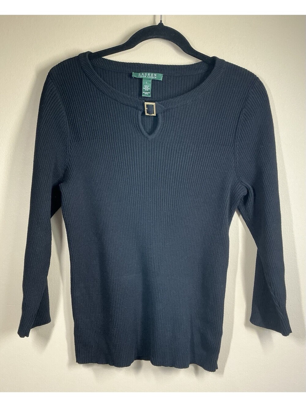 lauren ralph lauren womens top Gold -tone buckle hardware
